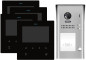 Preview: Videotürsprechanlage mit vier schwarzen 4,3 Zoll Monitoren, 2-Draht BUS Aufputz Installation und RFID Türöffner